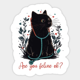 Retro Cat Nurse Gifts Nurse Week Gifts Funny Nurse Sticker